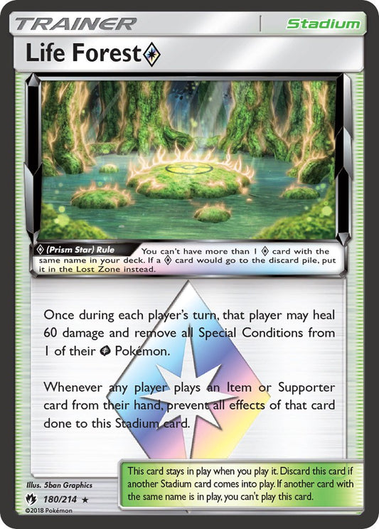 Life Forest Prism Star | Lost Thunder | Sun & Moon | 180/214 | New Mint | Rare Prism Star