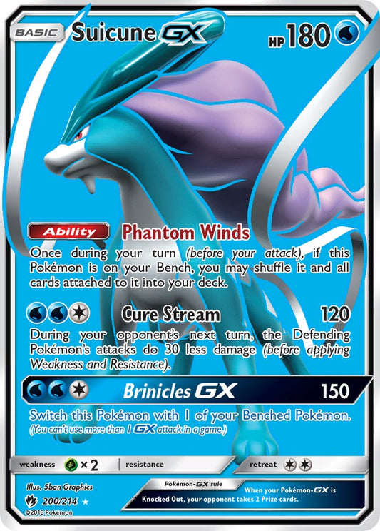 Suicune GX | Lost Thunder | Sun & Moon | 200/214 | New Mint | Ultra Rare