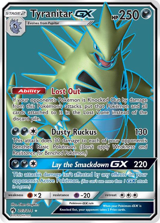 Tyranitar GX | Lost Thunder | Sun & Moon | 203/214 | New Mint | Ultra Rare