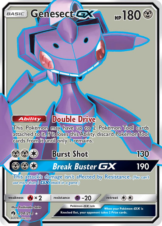 Genesect GX | Lost Thunder | Sun & Moon | 204/214 | New Mint | Ultra Rare
