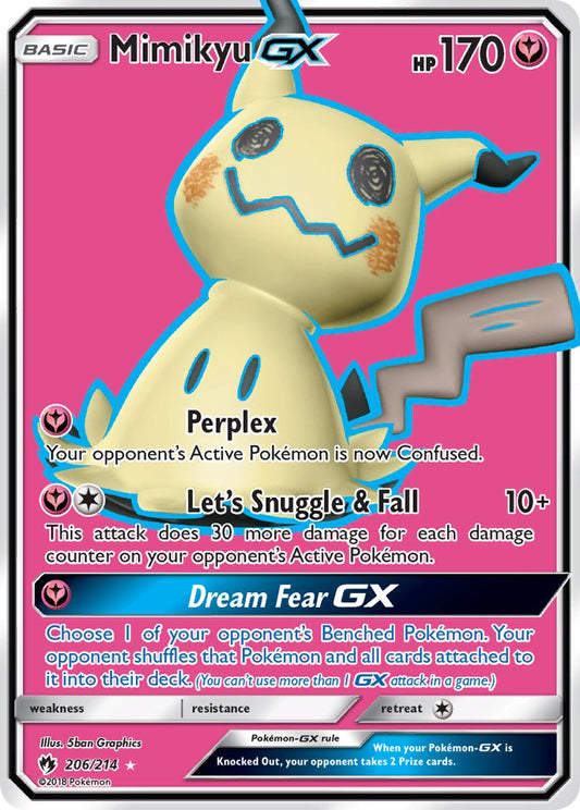 Mimikyu GX | Lost Thunder | Sun & Moon | 206/214 | New Mint | Ultra Rare