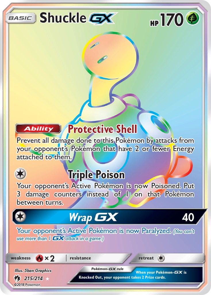 Shuckle GX | Lost Thunder | Sun & Moon | 215/214 | New Mint | Rainbow Rare