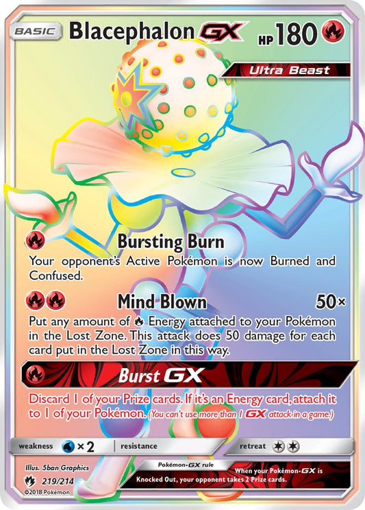 Blacephalon GX | Lost Thunder | Sun & Moon | 219/214 | New Mint | Rainbow Rare