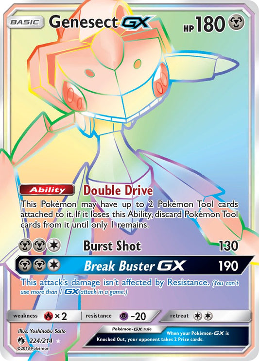 Genesect GX | Lost Thunder | Sun & Moon | 224/214 | New Mint | Rainbow Rare