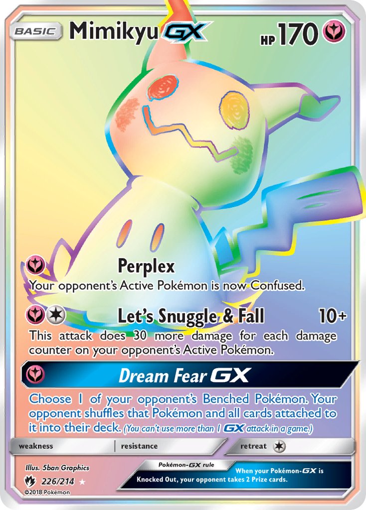 Mimikyu GX | Lost Thunder | Sun & Moon | 226/214 | New Mint | Rainbow Rare