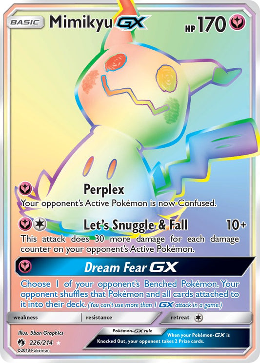 Mimikyu GX | Lost Thunder | Sun & Moon | 226/214 | New Mint | Rainbow Rare