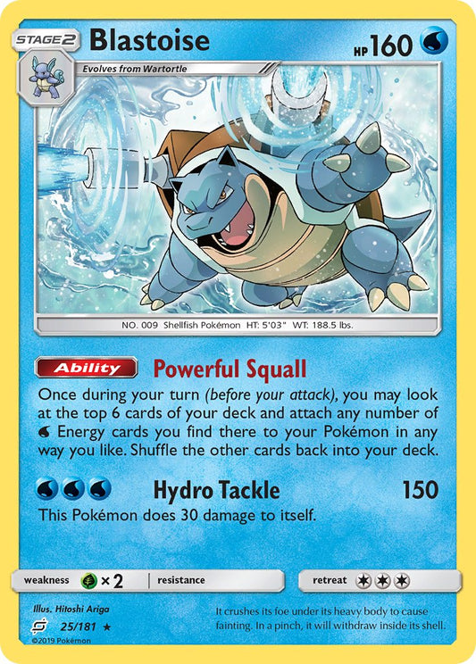 Blastoise | Team Up | Sun & Moon | 25/181 | New Mint | Rare