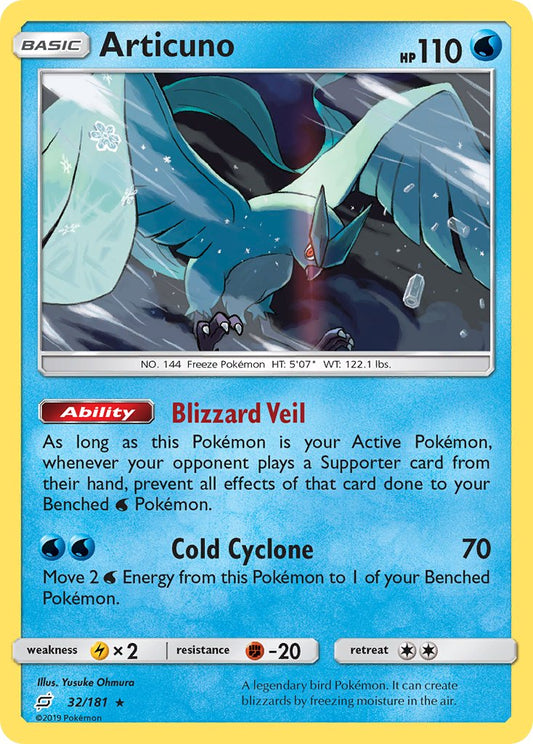 Articuno | Team Up | Sun & Moon | 32/181 | New Mint | Rare Holo