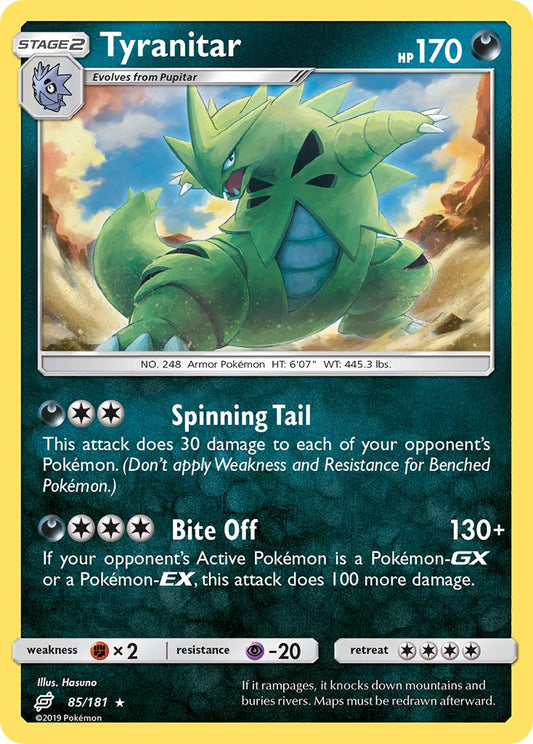 Tyranitar | Team Up | Sun & Moon | 85/181 | New Mint | Rare Holo