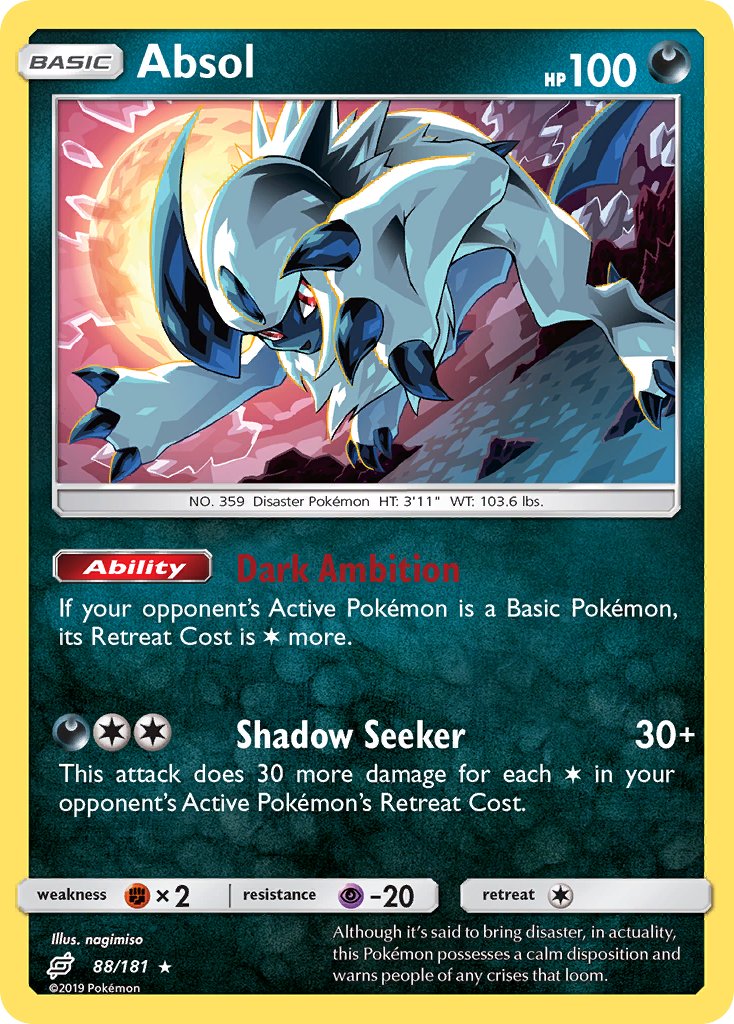 Absol | Team Up | Sun & Moon | 88/181 | New Mint | Rare Holo