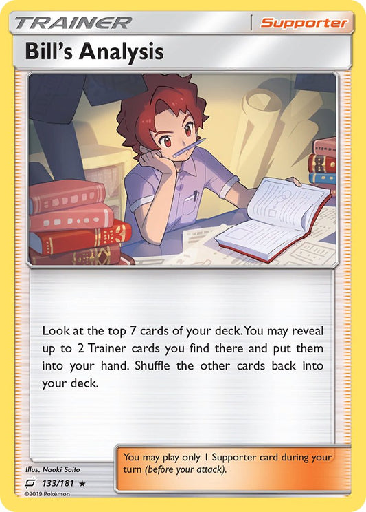 Bill’s Analysis | Team Up | Sun & Moon | 133/181 | New Mint | Rare Holo