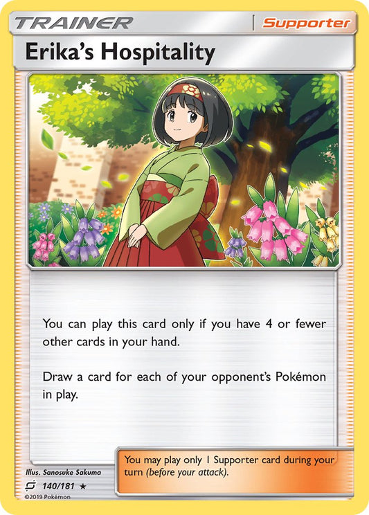 Erika’s Hospitality | Team Up | Sun & Moon | 140/181 | New Mint | Rare Holo