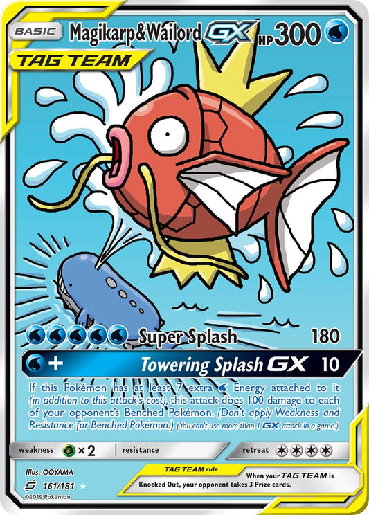 Magikarp & Wailord GX | Team Up | Sun & Moon | 161/181 | New Mint | Ultra Rare