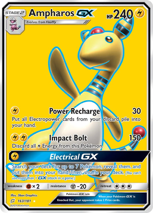 Ampharos GX | Team Up | Sun & Moon | 163/181 | New Mint | Ultra Rare