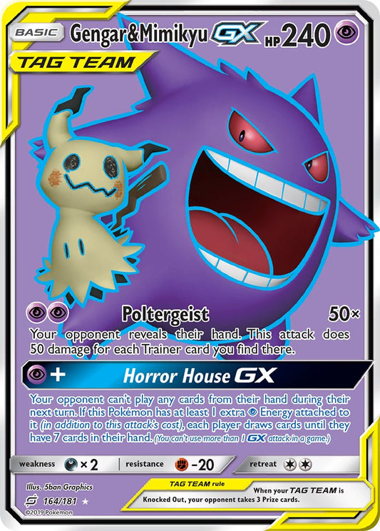 Gengar & Mimikyu GX | Team Up | Sun & Moon | 164/181 | New Mint | Ultra Rare