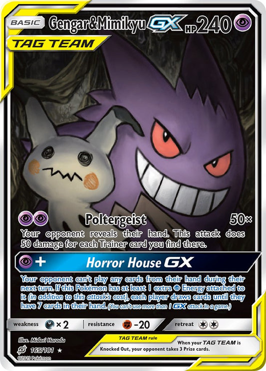 Gengar & Mimikyu GX | Team Up | Sun & Moon | 165/181 | New Mint | Ultra Rare