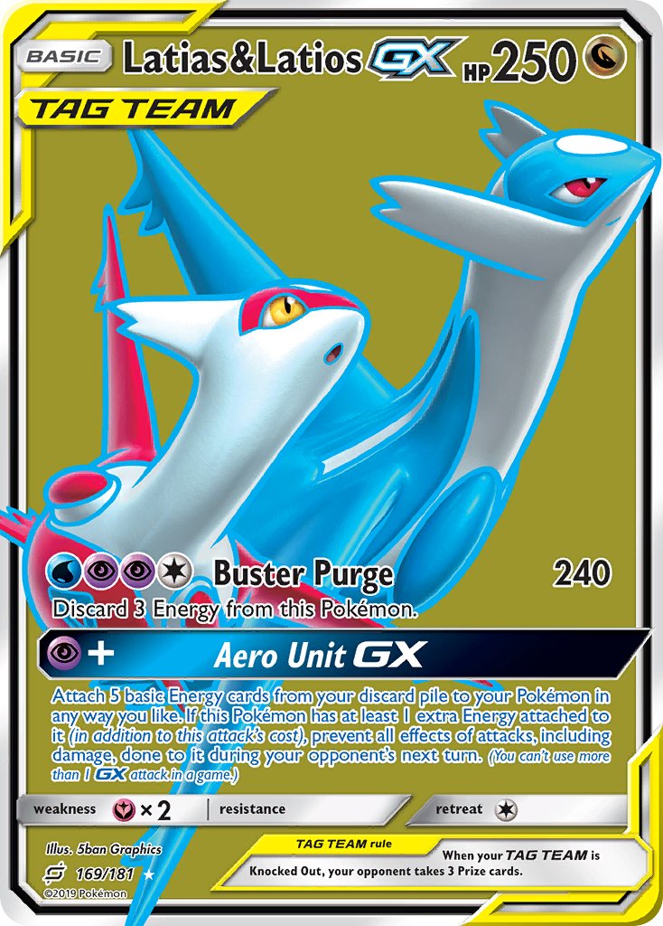 Latias & Latios GX | Team Up | Sun & Moon | 169/181 | New Mint | Ultra Rare