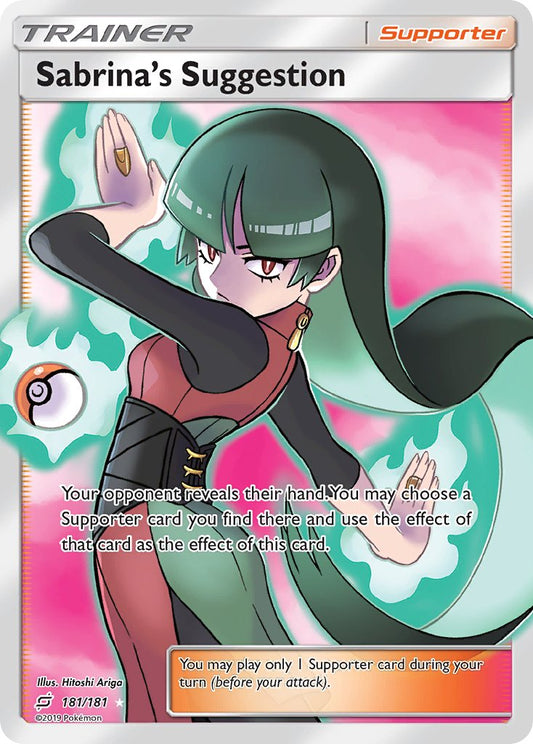 Sabrina’s Suggestion | Team Up | Sun & Moon | 181/181 | New Mint | Ultra Rare