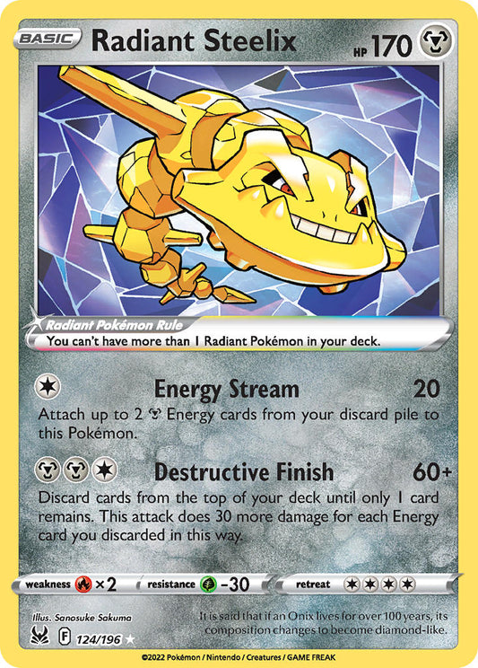 Radiant Steelix | Lost Origin | Sword & Shield | 124/196 | New Mint | Radiant Rare