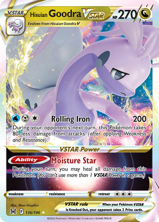 Hisuian Goodra VSTAR | Lost Origin | Sword & Shield | 136/196 | New Mint | Holo Rare VSTAR