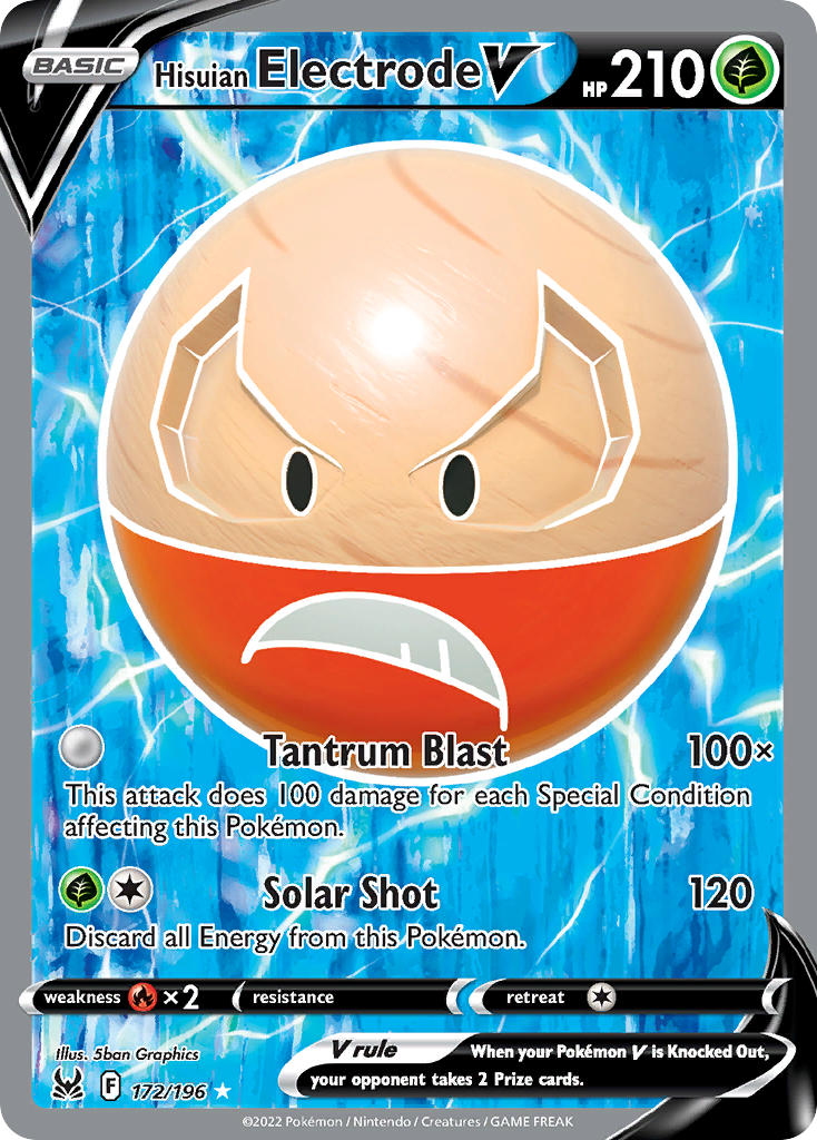 Hisuian Electrode V | Lost Origin | Sword & Shield | 172/196 | New Mint | Ultra Rare