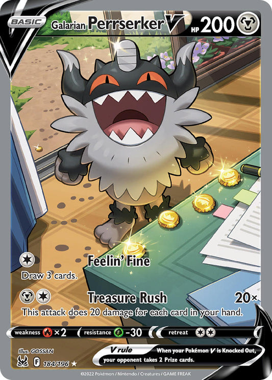 Galarian Perrserker V | Lost Origin | Sword & Shield | 184/196 | New Mint | Ultra Rare