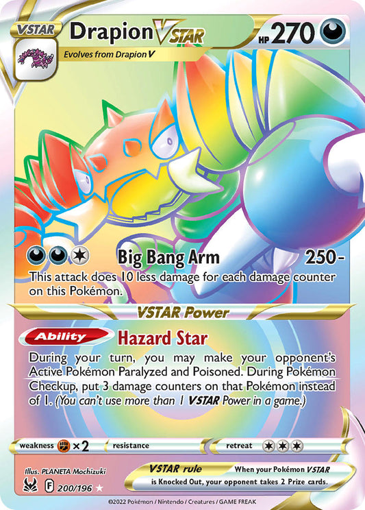 Drapion VSTAR | Lost Origin | Sword & Shield | 200/196 | New Mint | Rainbow Rare