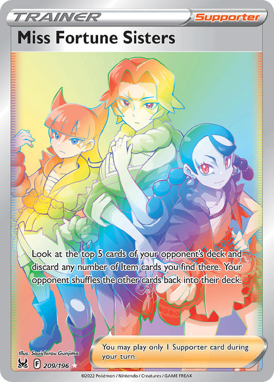 Miss Fortune Sisters | Lost Origin | Sword & Shield | 209/196 | New Mint | Rainbow Rare