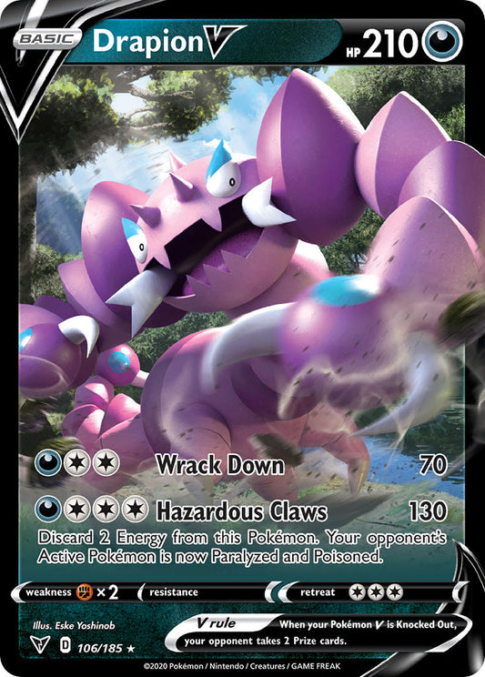 Drapion V | Vivid Voltage | Sword & Shield | 106/185 | New Mint | Holo Rare V