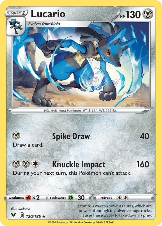 Lucario | Vivid Voltage | Sword & Shield | 120/185 | New Mint | Rare