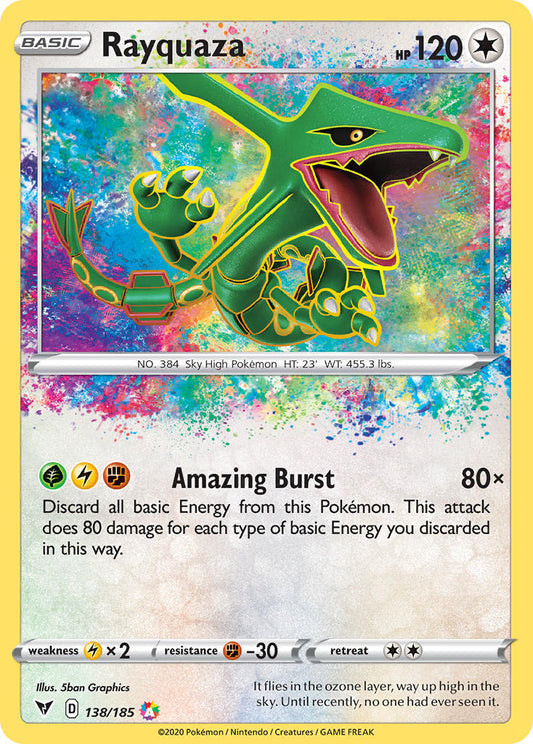 Rayquaza | Vivid Voltage | Sword & Shield | 138/185 | New Mint | Amazing Rare