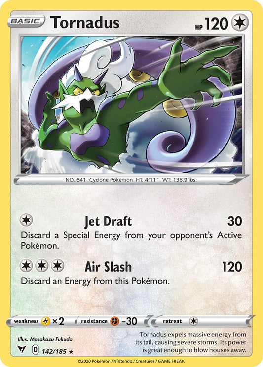 Tornadus | Vivid Voltage | Sword & Shield | 142/185 | New Mint | Rare Holo