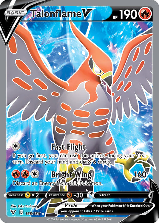 Talonflame V | Vivid Voltage | Sword & Shield | 168/185 | New Mint | Ultra Rare