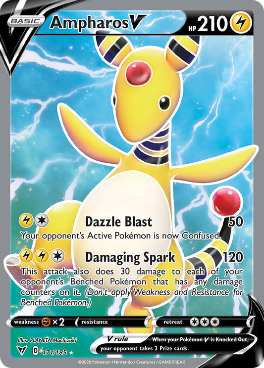 Ampharos V | Vivid Voltage | Sword & Shield | 171/185 | New Mint | Ultra Rare