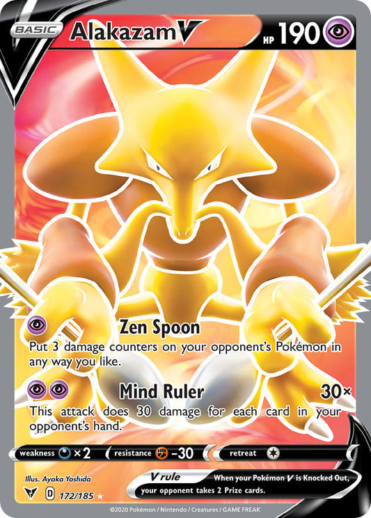 Alakazam V | Vivid Voltage | Sword & Shield | 172/185 | New Mint | Ultra Rare