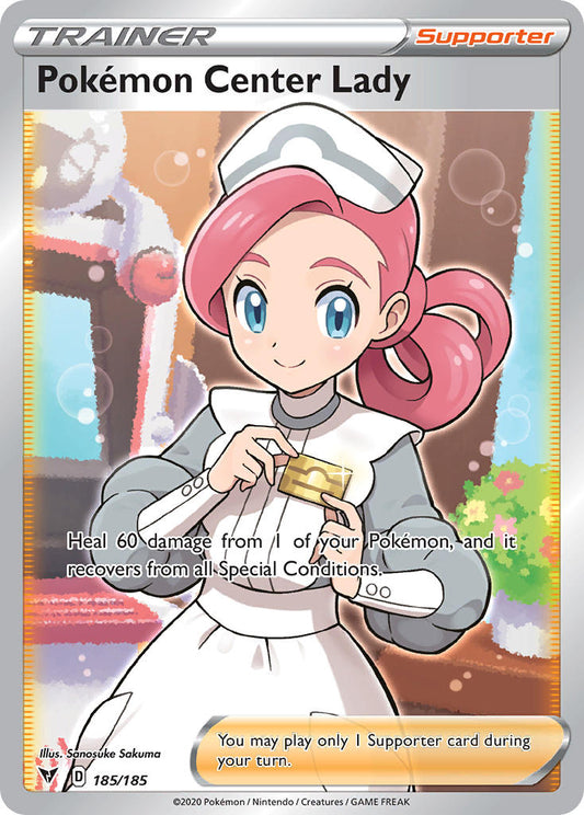 Pokémon Center Lady | Vivid Voltage | Sword & Shield | 185/185 | New Mint | Ultra Rare