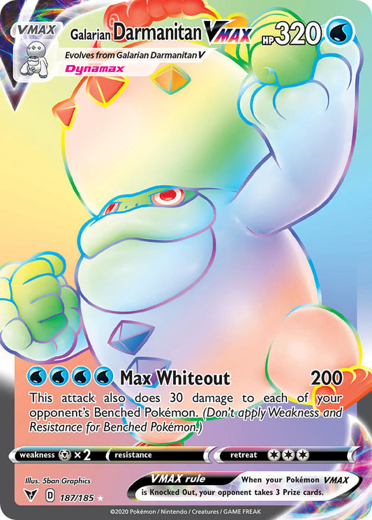 Galarian Darmanitan VMAX | Vivid Voltage | Sword & Shield | 187/185 | New Mint | Rainbow Rare