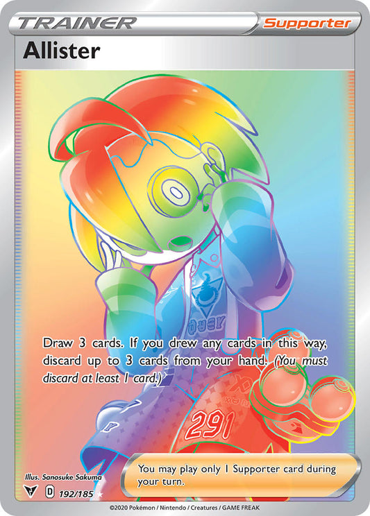 Allister | Vivid Voltage | Sword & Shield | 192/185 | New Mint | Rainbow Rare