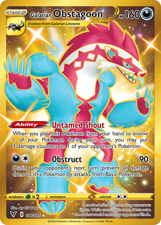 Galarian Obstagoon | Vivid Voltage | Sword & Shield | 198/185 | New Mint | Rare Secret