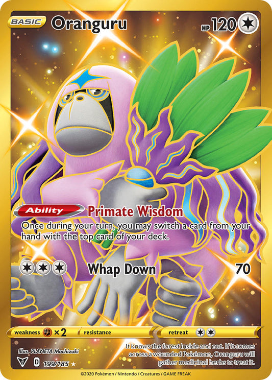Oranguru | Vivid Voltage | Sword & Shield | 199/185 | New Mint | Rare Secret