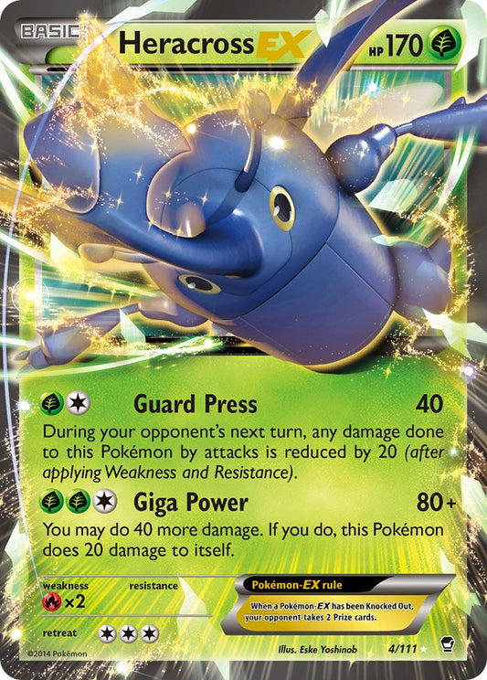 Heracross EX | FFI | XY | 4/111 | Rare Holo EX | New Mint