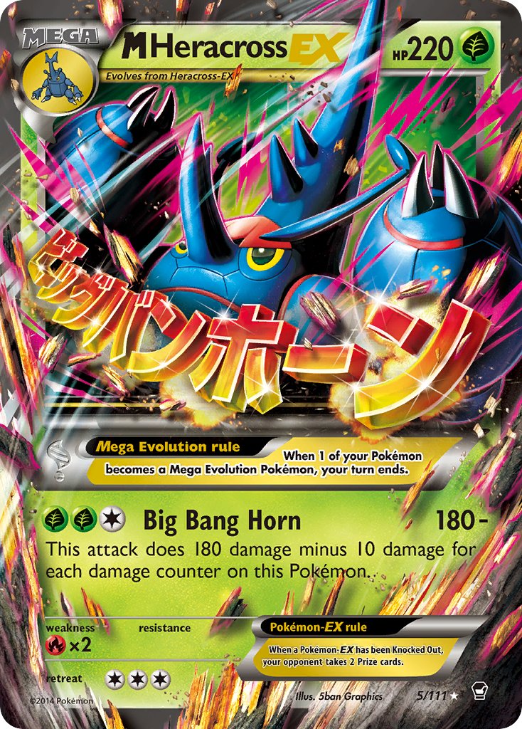 M Heracross EX | FFI | XY | 5/111 | Rare Holo EX | New Mint