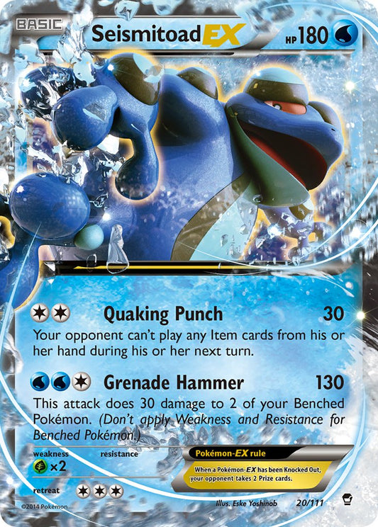 Seismitoad EX | FFI | XY | 20/111 | Rare Holo EX | New Mint