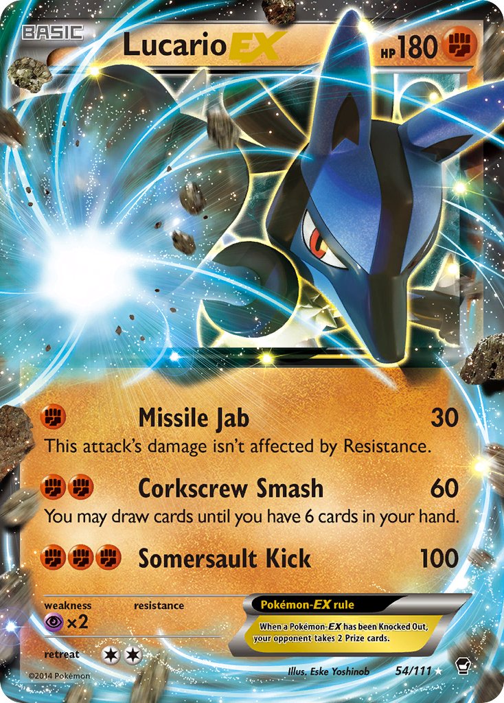 Lucario EX | FFI | XY | 54/111 | Rare Holo EX | New Mint