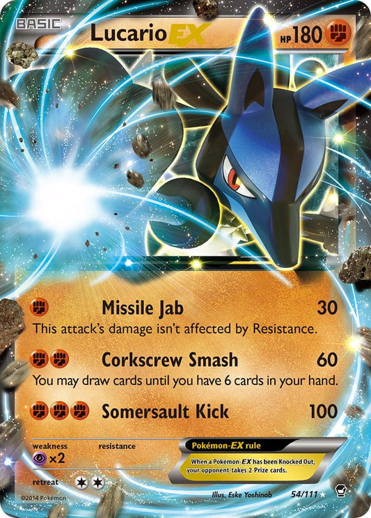 Lucario EX | FFI | XY | 54/111 | Rare Holo EX | New Mint