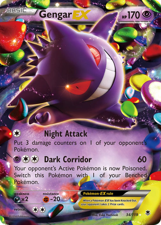Gengar EX | PHF | XY | 34/119 | New Mint | Rare Holo EX