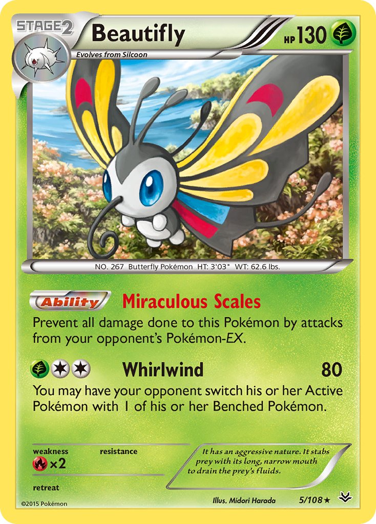 Beautifly | XY | XY6-005 | XY | Rare Holo | New Mint