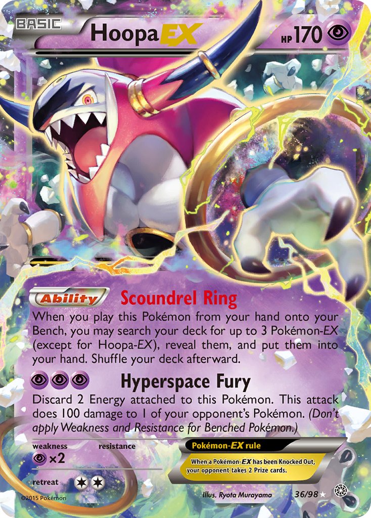 Hoopa | EX | XY | XY7-036 | Rare | Holo | EX | New | Mint