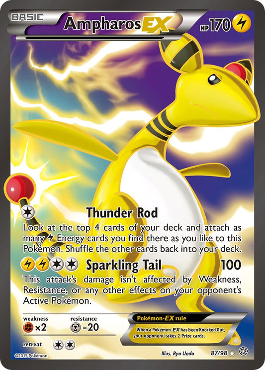 Ampharos | EX | XY | XY7-087 | Ultra | Rare | New | Mint