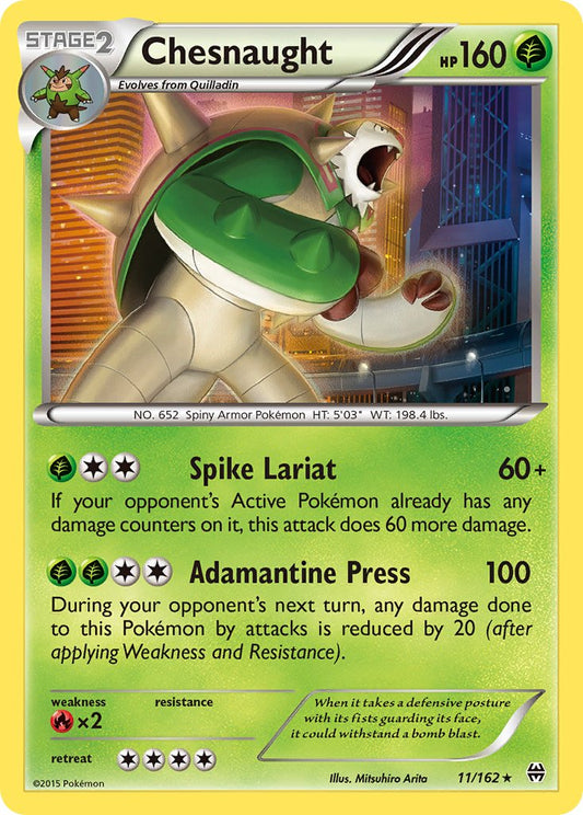 Chesnaught | BKT | XY | 11/162 | New Mint | Rare Holo